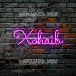 xohaib in Pink Neon style - 3D name wallpaper