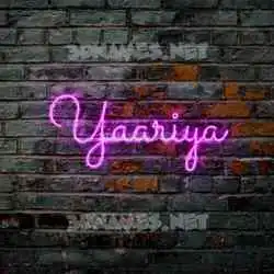 yaariya in Pink Neon style - 3D name wallpaper