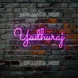 yadhuraj in Pink Neon style - 3D name wallpaper