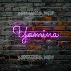 yamina in Pink Neon style - 3D name wallpaper