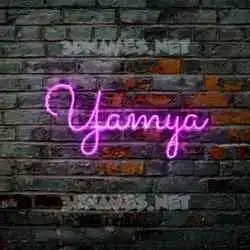yamya in Pink Neon style - 3D name wallpaper
