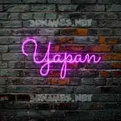 yapan in Pink Neon style - 3D name wallpaper
