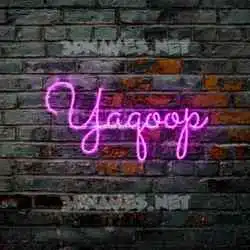 yaqoop in Pink Neon style - 3D name wallpaper