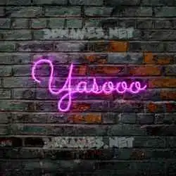 yasooo in Pink Neon style - 3D name wallpaper