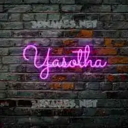 yasotha in Pink Neon style - 3D name wallpaper
