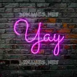 yay in Pink Neon style - 3D name wallpaper