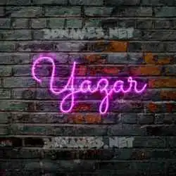 yazar in Pink Neon style - 3D name wallpaper