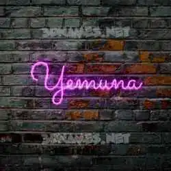 yemuna in Pink Neon style - 3D name wallpaper