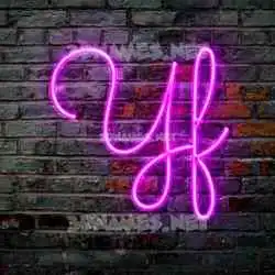 yf in Pink Neon style - 3D name wallpaper
