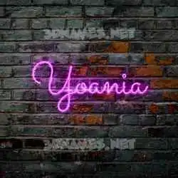 yoania in Pink Neon style - 3D name wallpaper