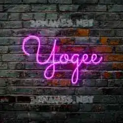 yogee in Pink Neon style - 3D name wallpaper