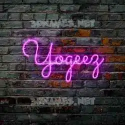 yogeez in Pink Neon style - 3D name wallpaper