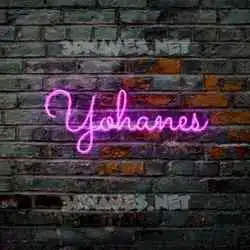 yohanes in Pink Neon style - 3D name wallpaper