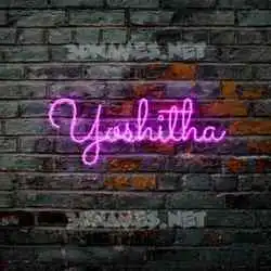 yoshitha in Pink Neon style - 3D name wallpaper