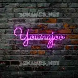 youngjoo in Pink Neon style - 3D name wallpaper