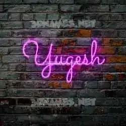 yugesh in Pink Neon style - 3D name wallpaper