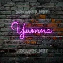 yumna in Pink Neon style - 3D name wallpaper