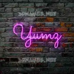 yumz in Pink Neon style - 3D name wallpaper