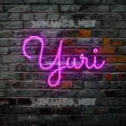 yuri in Pink Neon style - 3D name wallpaper