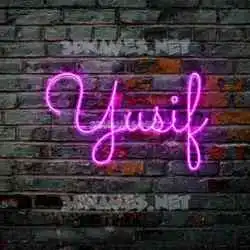 yusif in Pink Neon style - 3D name wallpaper