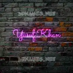 yusuf khan in Pink Neon style - 3D name wallpaper