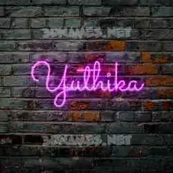 yuthika in Pink Neon style - 3D name wallpaper