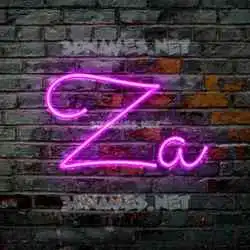 za in Pink Neon style - 3D name wallpaper