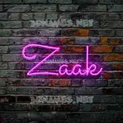 zaak in Pink Neon style - 3D name wallpaper