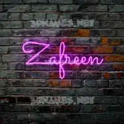 zafreen in Pink Neon style - 3D name wallpaper
