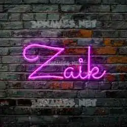 zaik in Pink Neon style - 3D name wallpaper
