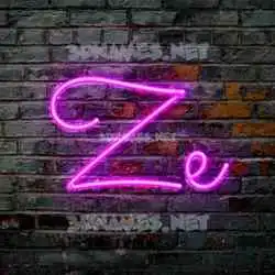 ze in Pink Neon style - 3D name wallpaper