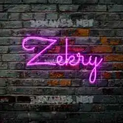 zekry in Pink Neon style - 3D name wallpaper
