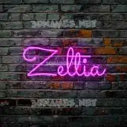 zeltia in Pink Neon style - 3D name wallpaper