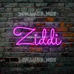 ziddi in Pink Neon style - 3D name wallpaper