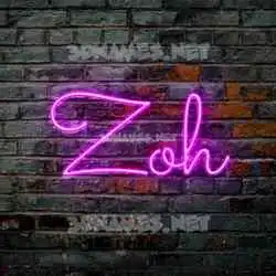 zoh in Pink Neon style - 3D name wallpaper