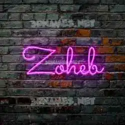 zoheb in Pink Neon style - 3D name wallpaper
