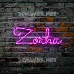 zorha in Pink Neon style - 3D name wallpaper