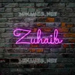 zuhaib in Pink Neon style - 3D name wallpaper
