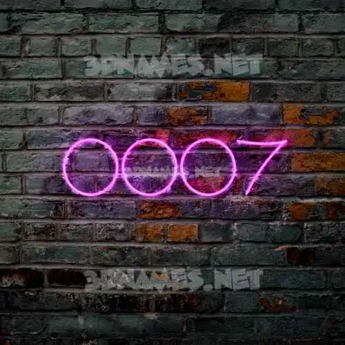 0007 in Pink Neon style - 3D name wallpaper