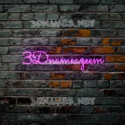 3dnameazeem in Pink Neon style - 3D name wallpaper