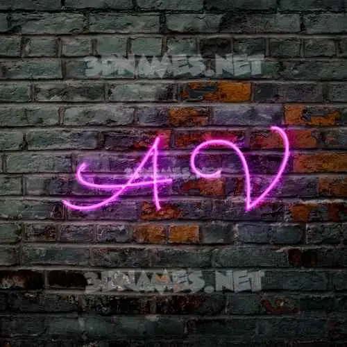 a v in Pink Neon style - 3D name wallpaper