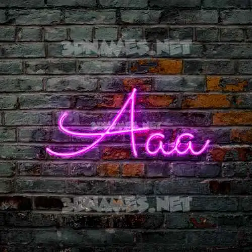aaa in Pink Neon style - 3D name wallpaper