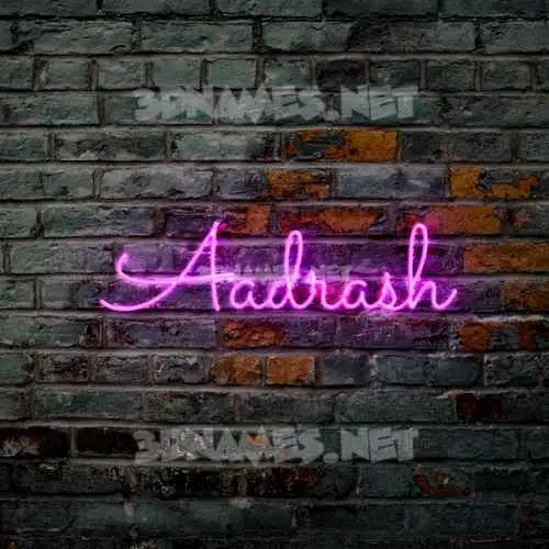 aadrash in Pink Neon style - 3D name wallpaper