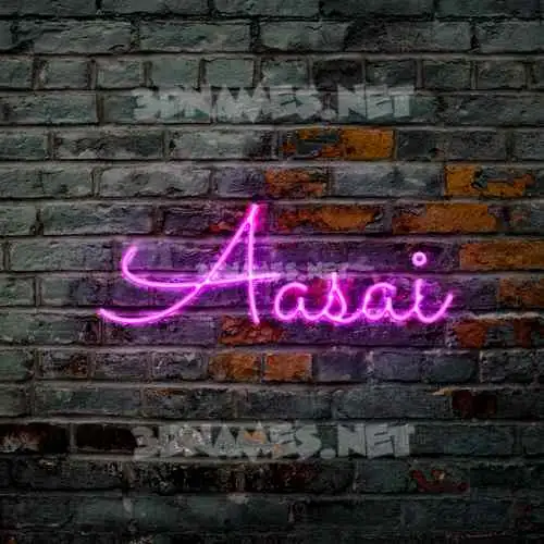 aasai in Pink Neon style - 3D name wallpaper