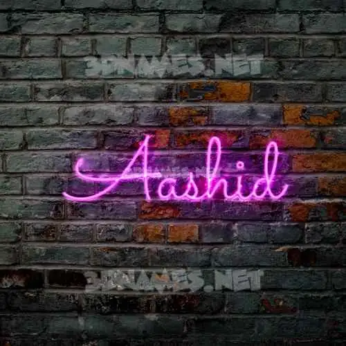 aashid in Pink Neon style - 3D name wallpaper
