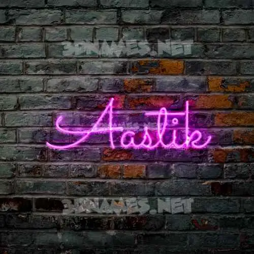 aastik in Pink Neon style - 3D name wallpaper