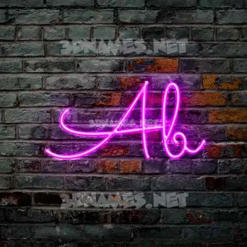 ab in Pink Neon style - 3D name wallpaper