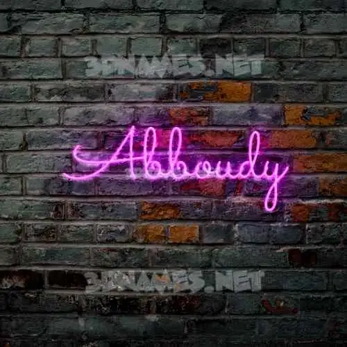abboudy in Pink Neon style - 3D name wallpaper