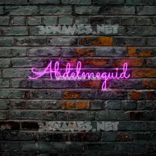 abdelmeguid in Pink Neon style - 3D name wallpaper