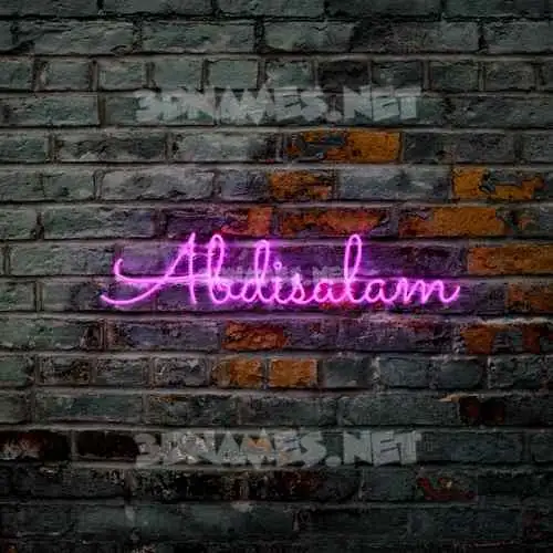 abdisalam in Pink Neon style - 3D name wallpaper